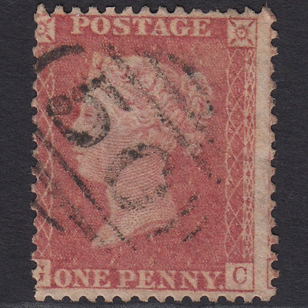 GB QV 1857 1d Pale Rose (Plate 66) SG39-C10(3) GC FU Barnstaple 50 Misperf