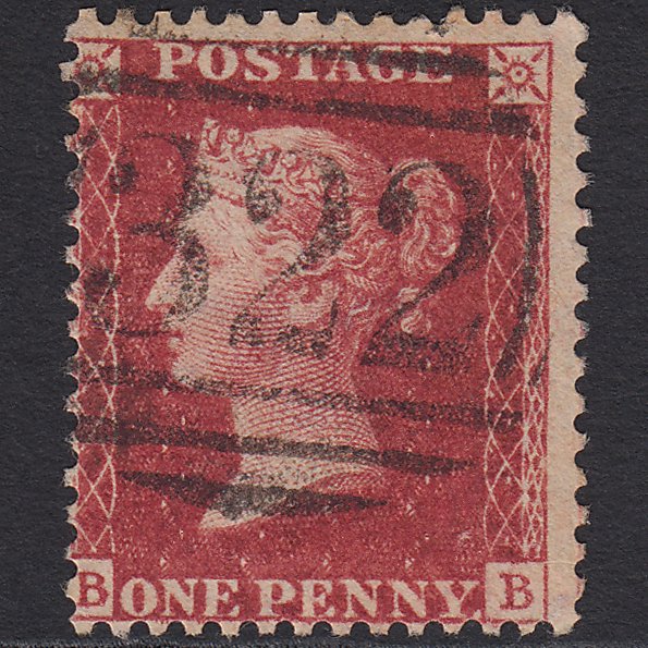 GB QV 1857 1d Deep Rose-red (Plate 59) SG41-C10(4) BB FU Gravesend 322