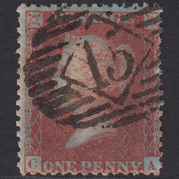 GB QV 1856 1d Deep Claret (Plate 47) SGC8(6) CA GU London IS 15