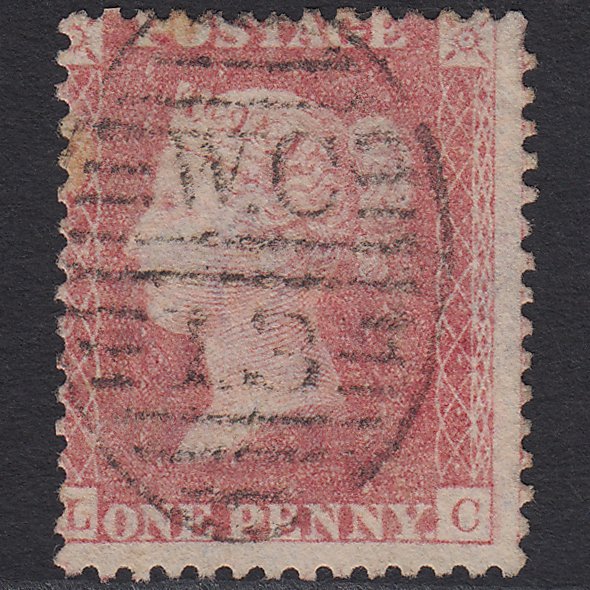 GB QV 1857 1d Pale Rose (Plate 27) SG39-C10(3) LC GU London D&S WC13