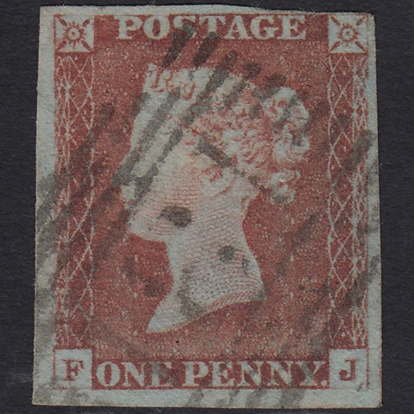 GB QV 1841 1d Pale Red-brown (Plate 64) SG9-B1(3) FJ FU Edinburgh 131