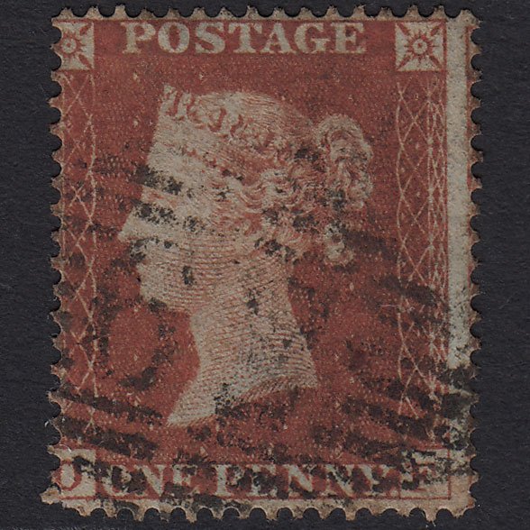 GB QV 1854 1d Red-brown (Plate 172) SG17-C1(1) OF GU Belfast-split 62s