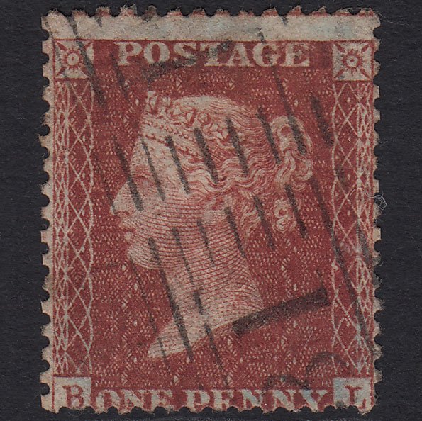 GB QV 1856 1d (Plate 27) SG29-C8(1) BL GU Edinburgh 131 Roller Cancel Misperf