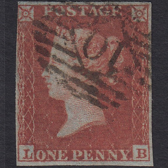 GB QV 1841 1d Red-brown (Plate 161) SG8-B2(1) LB FU nr 4M London IS 10