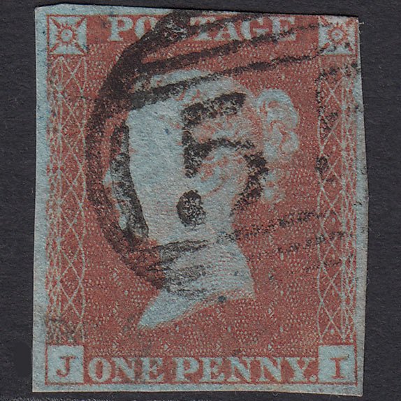 GB QV 1841 1d Very Blued (Plate 116) SG8a-B1(2) JI GU nr 4M Bawtry 55