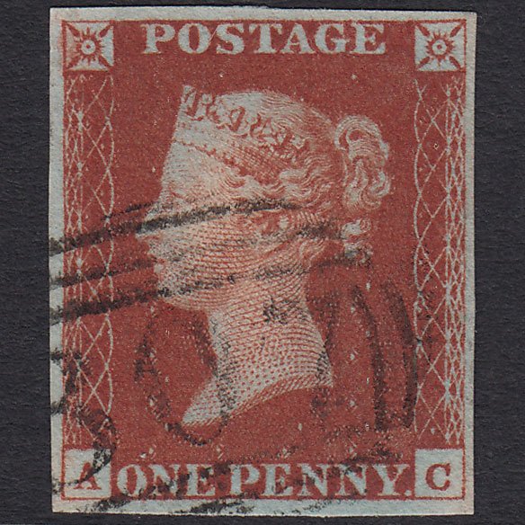 GB QV 1841 1d (Plate 55) SG10-B1(4) AC VFU 4M Gainsborough 307