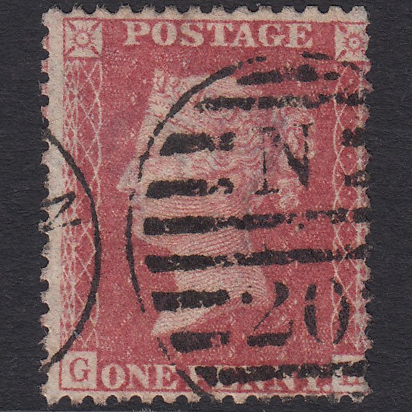 GB QV 1857 1d Rose-red (Plate 66) SG40-C10(1) GL GU London D&S N20 Misperf