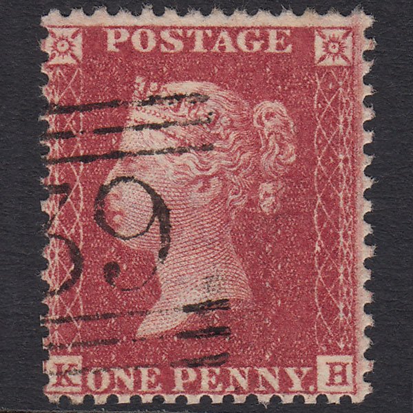 GB QV 1857 1d Deep Rose-red (Plate 27) SG41-C10(4) KH VFU Scotland Misperf