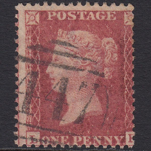 GB QV 1857 1d Rose-red SG40-C10(1) L? GU Leeds 447 Misperf