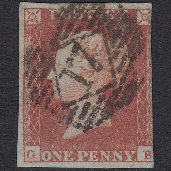 GB QV 1841 1d Red-brown (Plate 90) SG8-B1(1) GB GU 3 Margins London IS 17