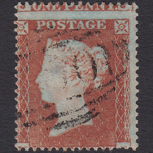 GB QV 1854 1d Red-brown (Plate 187) SG17-C1(1) KJ FU Large Misperf