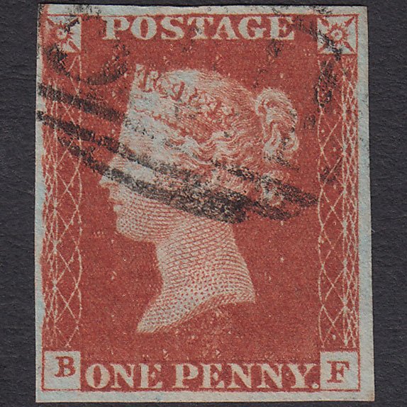 GB QV 1841 1d Red-brown (Plate 60) SG8-B1(1) BF FU nr 4 Margins