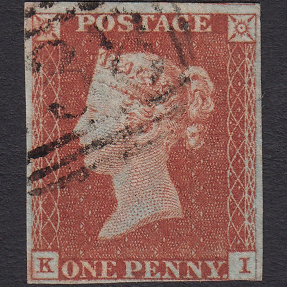 GB QV 1841 1d Red-brown (Plate 52) SG8-B1(1) KI FU nr 4 Margins