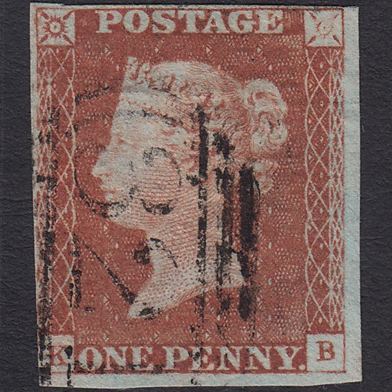 GB QV 1841 1d Red-brown (Plate 67) SG8-B1(1) KB GU 4 Margins Grantham 321