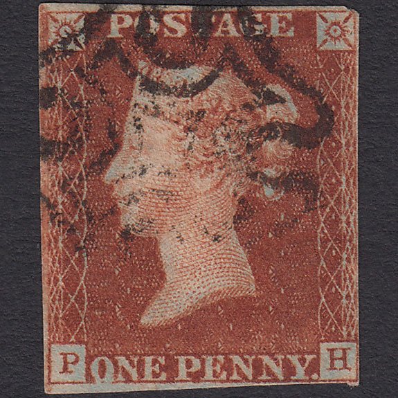 GB QV 1841 1d Red-brown Penny Black (Plate 9) SG7-A2 PH FU nr 4M MX