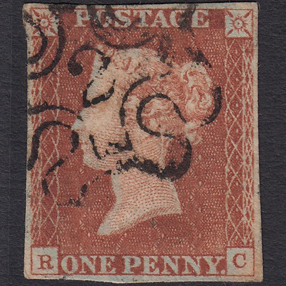 GB QV 1841 1d Red-brown (Plate 19) SG8-B1(1) RC GU 4 Margins No.2 in MX