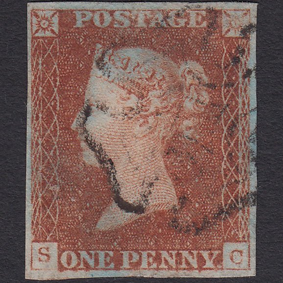 GB QV 1841 1d Red-brown (Plate 18) SG8-B1(1) SC GU 4 Margins Maltese Cross