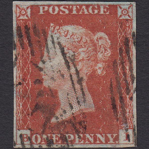 GB QV 1841 1d Red-brown (Plate 57) SG8-B1(1) BI FU 4M London IS Cancel