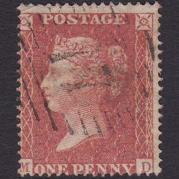 GB QV 1857 1d Rose-red (Plate 38) SG36-C11 MD FU 77 Misperf