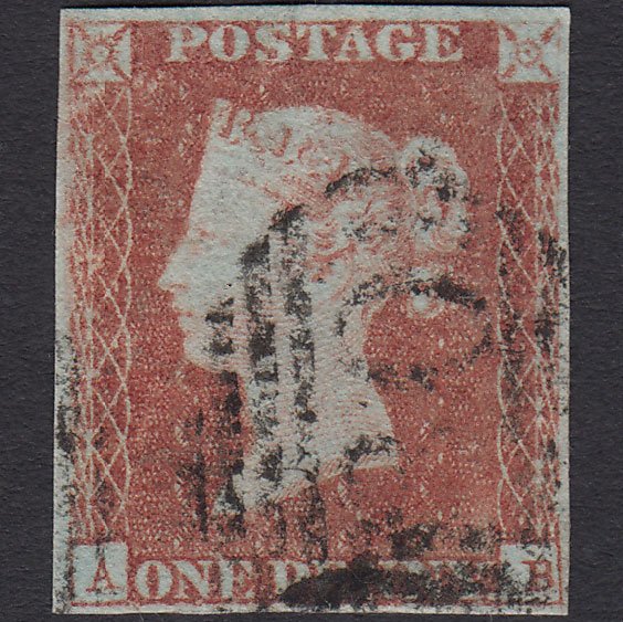 GB QV 1841 1d Red-brown (Plate 89) SG8-B1(1) AB FU 4 Margins
