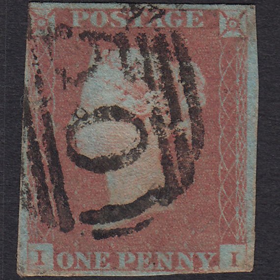 GB QV 1841 1d Very Blued (Plate 85) SG8a-B1(2) II FU Barnstaple 50