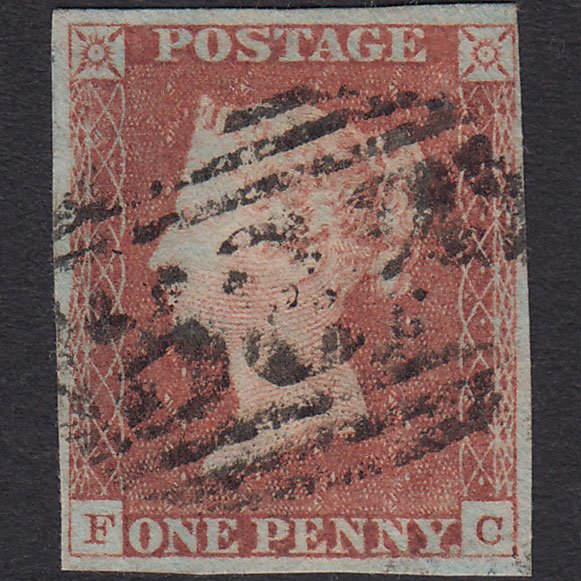 GB QV 1841 1d Red-brown (Plate 77) SG8-B1(1) FC FU 4 Margins