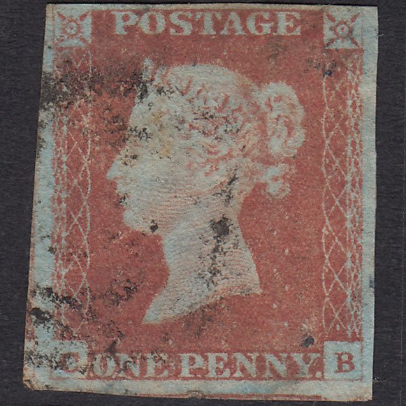 GB QV 1841 1d Red-brown (Plate 83) SG8-B1(1) CB GU 4 Margins