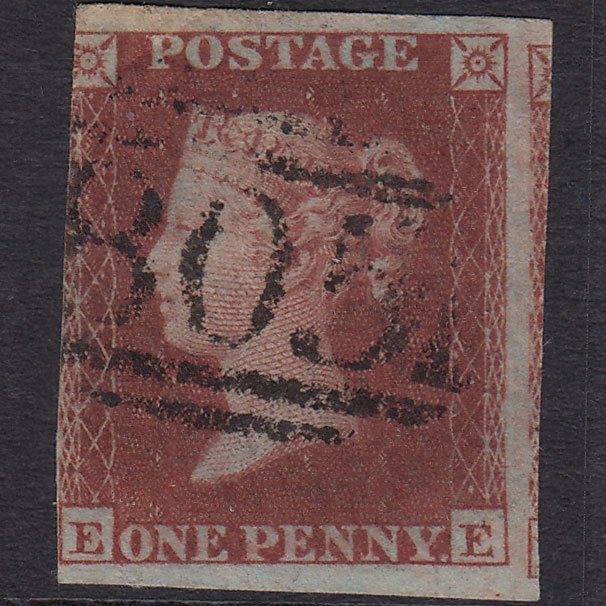 GB QV 1841 1d Deep Red-brown (Plate 165) SG10-B2(1) EE GU 3m Torquay 805