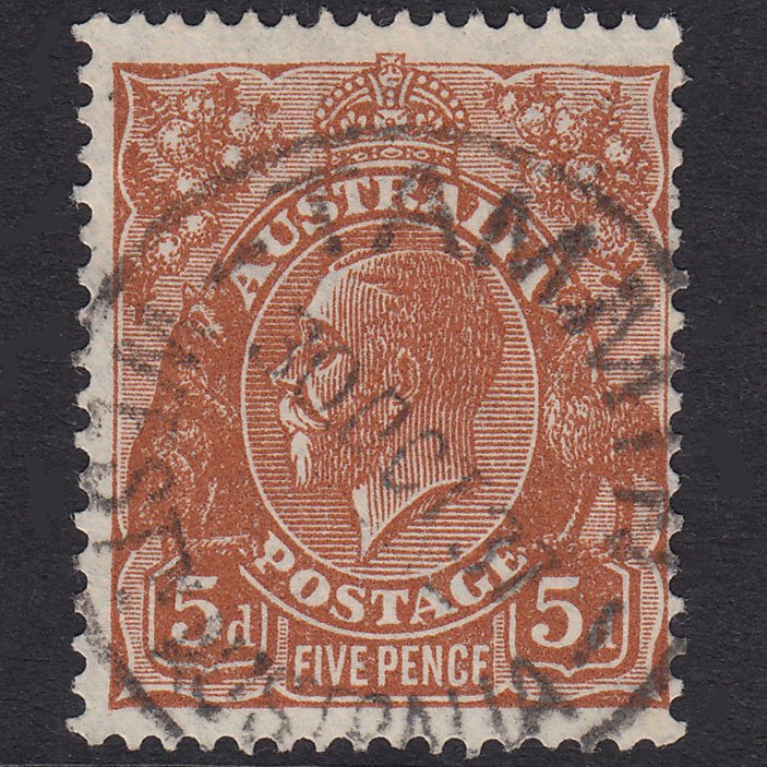 AUSTRALIA 1932 5d Orange-Brown King George V SG130 VFU Tammin CDS