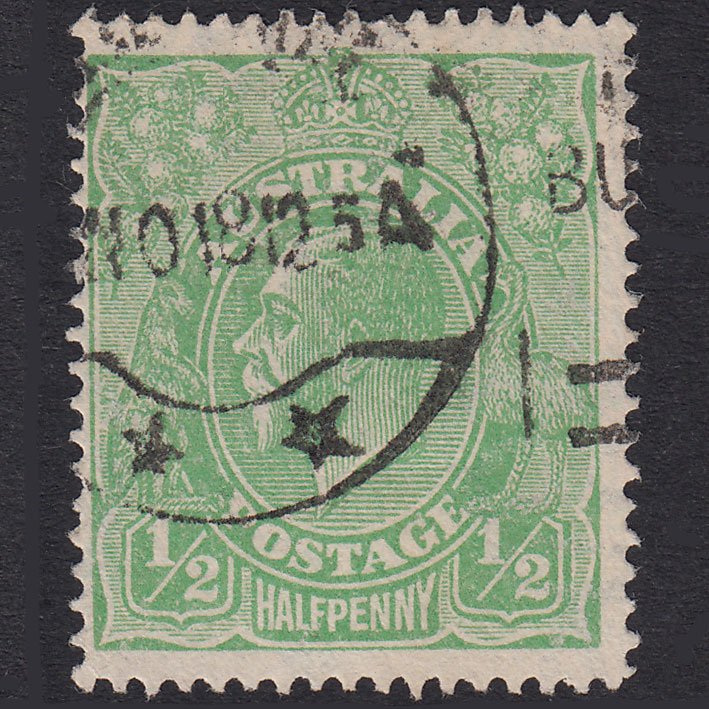 AUSTRALIA 1915 1/2d Bright Green King George V SG20 FU CDS