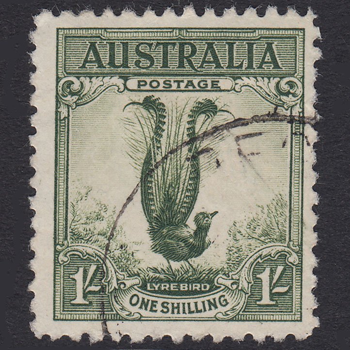 AUSTRALIA 1932 1sh Green Superb Lyrebird SG140 FU CDS