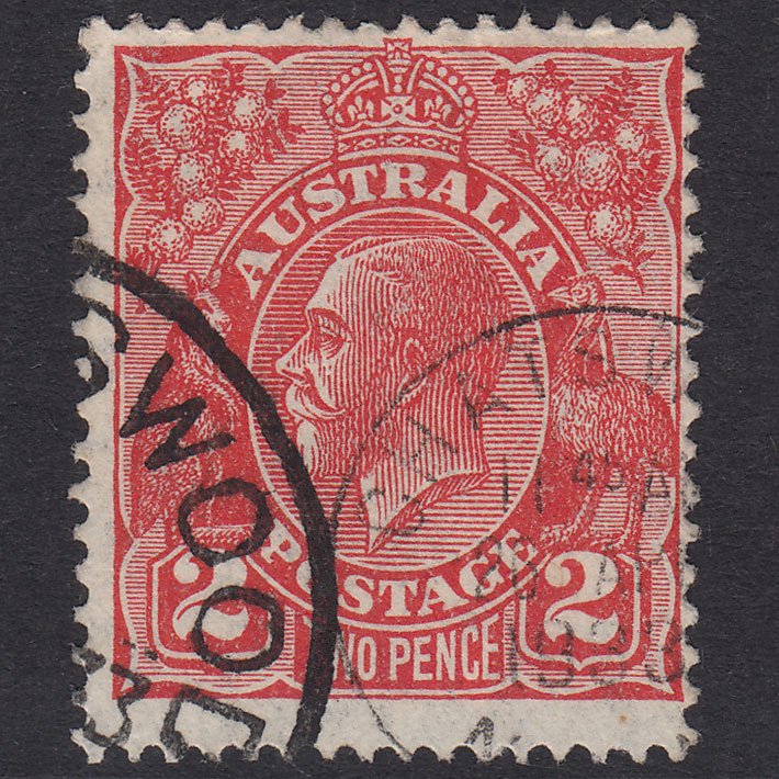 AUSTRALIA 1931 2d Golden Scarlet SG127 VFU Double Chatswood CDS