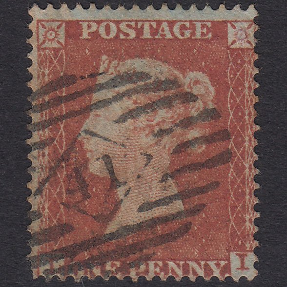 GB QV 1854 1d Red-Brown Plate 164 SG17-C1(1) LI GU London IS 41 41.A
