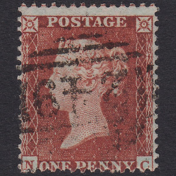 GB QV 1855 1d Red-Brown Plate R2 SG22-C2(1) NC FU Devizes 249