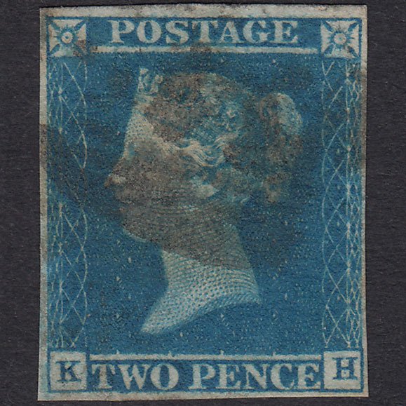 GB QV 1841 2d Pale Blue Plate 3 SG13-E1(1) KH GU 4 Margins