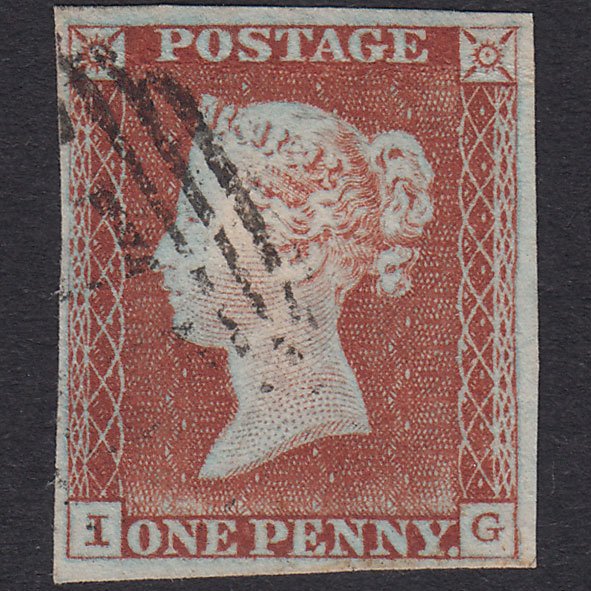 GB QV 1841 1d Pale Red-Brown Plate 51 SG9-B1(3) IG FU 4M Light Cancel