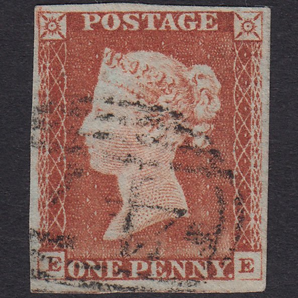 GB QV 1841 1d Pale Red-Brown Plate 60 SG9-B1(3) EE FU 4 Margins Bangor 47