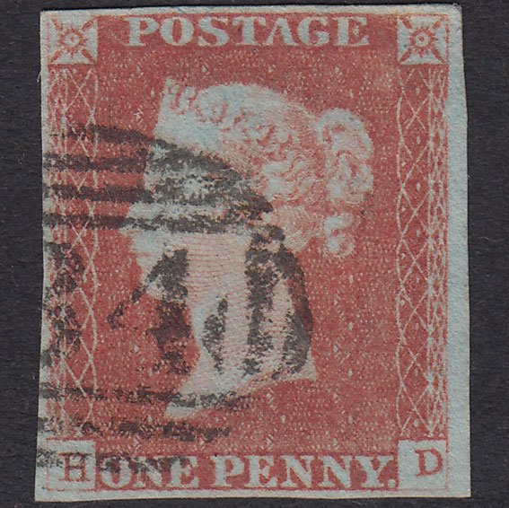 GB QV 1841 1d Red-Brown Plate 84 SG8-B1(1) HD FU 4 Margins