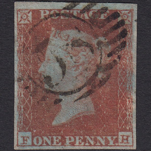 GB QV 1841 1d Red-Brown Plate 112 SG8-B1(1) FH GU 4M London D&S Cancel