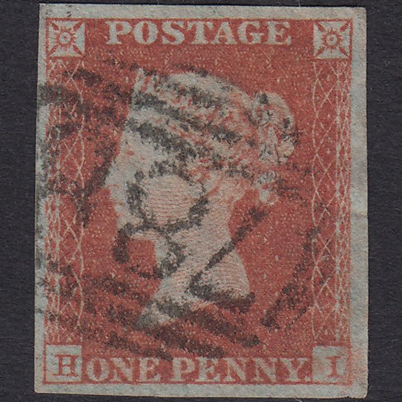 GB QV 1841 1d Red-Brown Plate 106 SG8-B1(1) HI GU 4M Tewkesbury 788