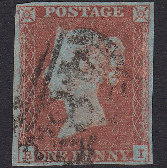 GB QV 1841 1d Red-Brown Plate 106 SG8-B1(1) RI GU 4 Margins