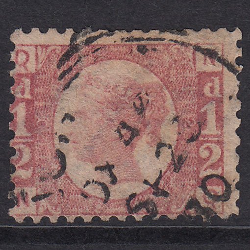 GB QV 1870 1/2d Rose Plate 20 SG49-G4 NQ GU Squared Circle Cancel
