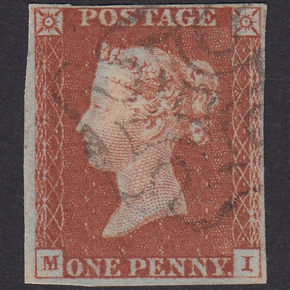 GB QV 1841 1d Red-Brown Plate 19 SG8-B1(1) Ivory Head MI FU 4 Margins MX