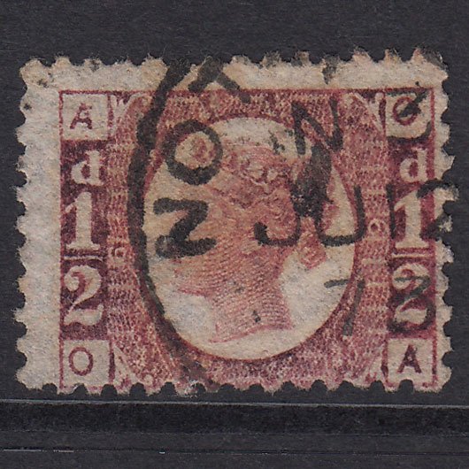 GB QV 1870 1/2d Rose-Red Plate 6 SG48-G4 OA FU CDS