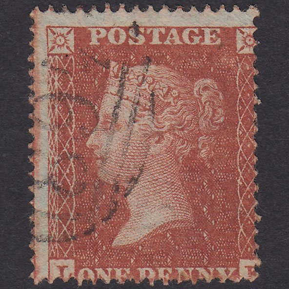 GB QV 1855 1d Red-Brown Plate 15 SG26-C5(1) LF VFU Wisbech 897