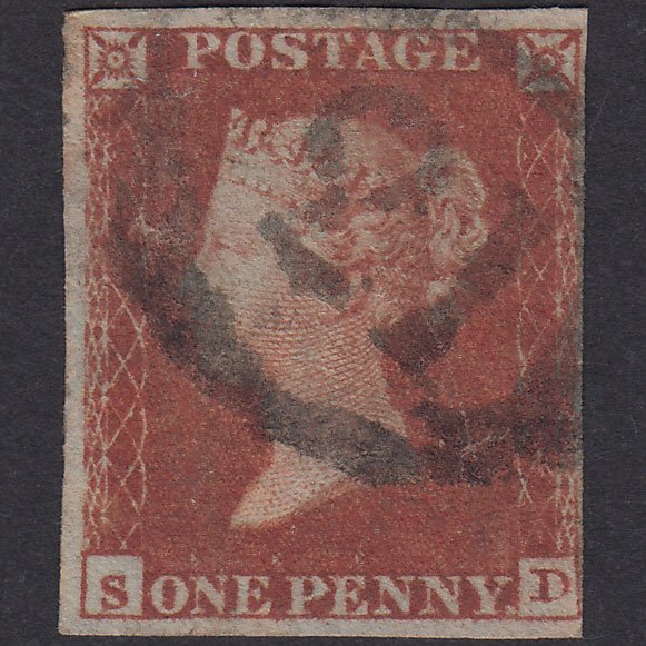GB QV 1841 1d Plate 127 SG8-B1(1) SD GU 4 Margins London D&S 21 Woolwich