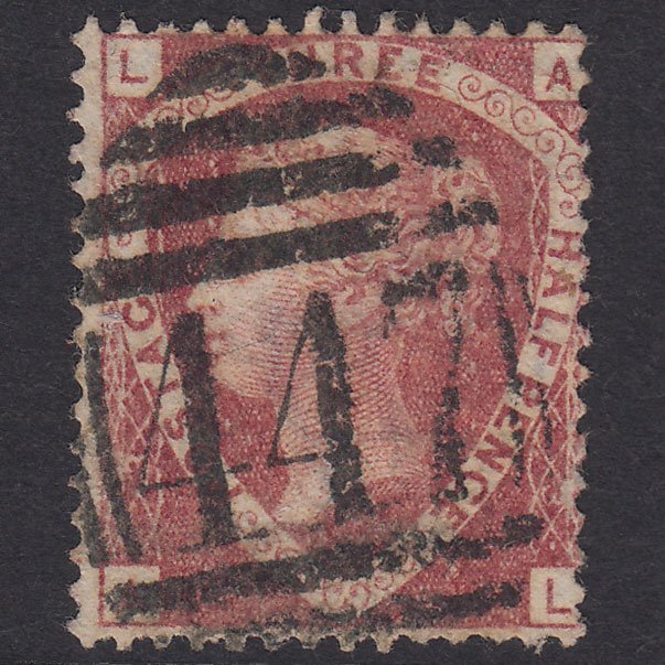 GB QV 1870 1 1/2d Lake-Red Plate 3 SG52-G6 AL GU Leeds 447