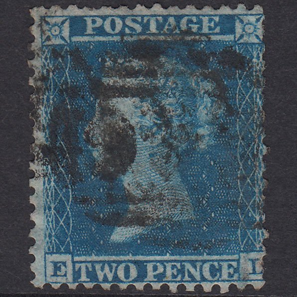 GB QV 1855 2d Blue Plate 5 SG34-F6(1) EL GU