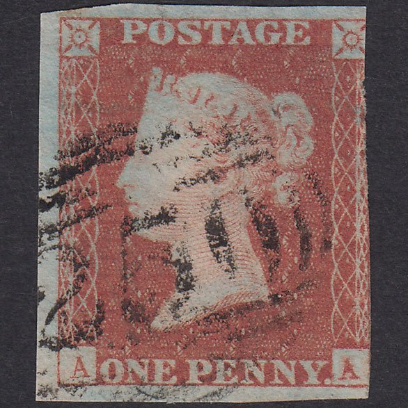 GB QV 1841 1d Pl 90 SG8-B1(1) AA FU Missing Imprimatur 3M Devonport 250