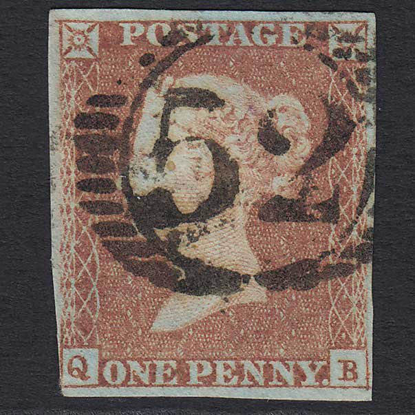 GB QV 1841 1d Red-brown (Plate 101) (SG8) 'QB' GU nr 4M London D&S 52